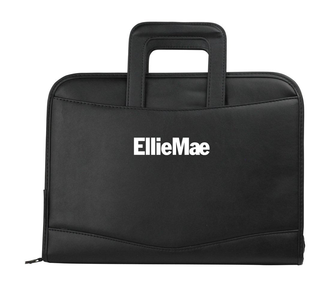 Leatherette Zippered Portfolio with Handle