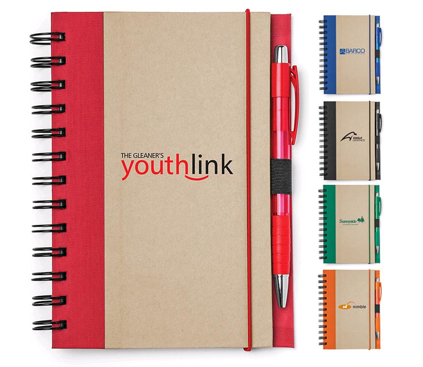 80 Pages Eco-Friendly Spiral Notebook with Pen