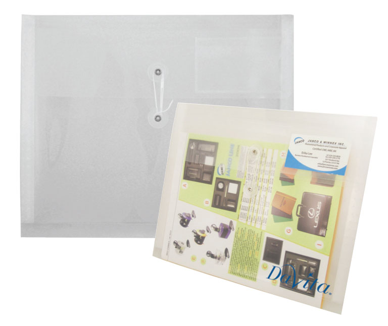Horizontal Poly Envelope with String Closure, Business Card & 2 Divider