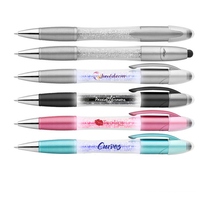 Crystal Light-Up Pen with Stylus
