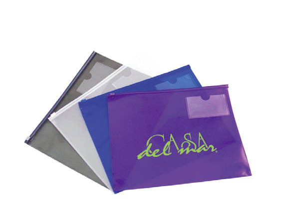 Slide Zip Poly Envelope with Business Card
