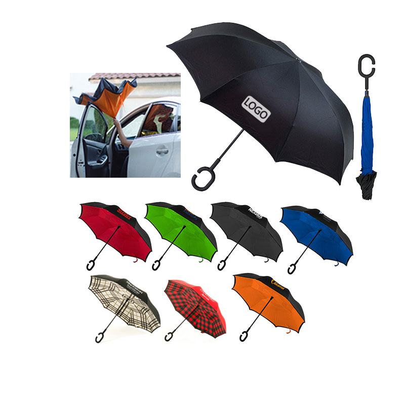 Inverted Umbrella with C-Shaped Handle