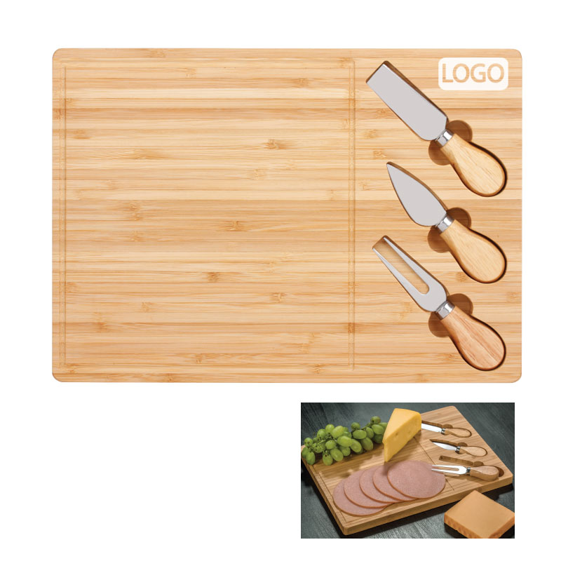 Bamboo Cheese Board with Knife Set